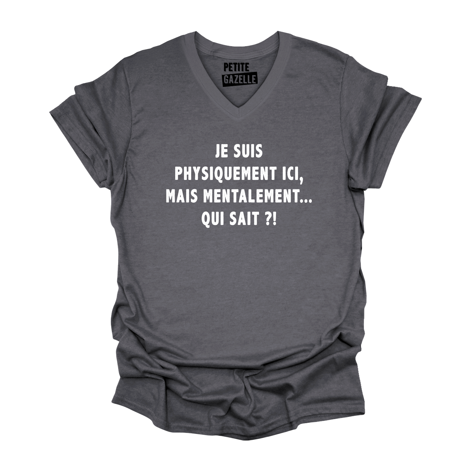 TSHIRT COL en V | Je suis physiquement ici