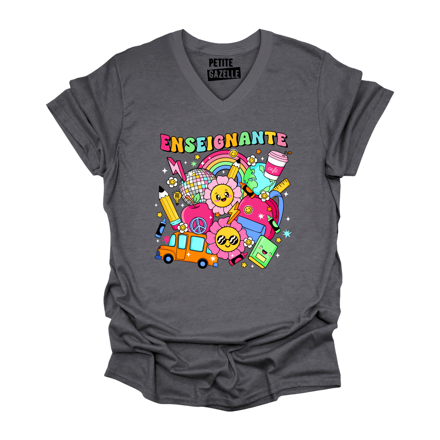 TSHIRT COL en V | Enseignante Groovy