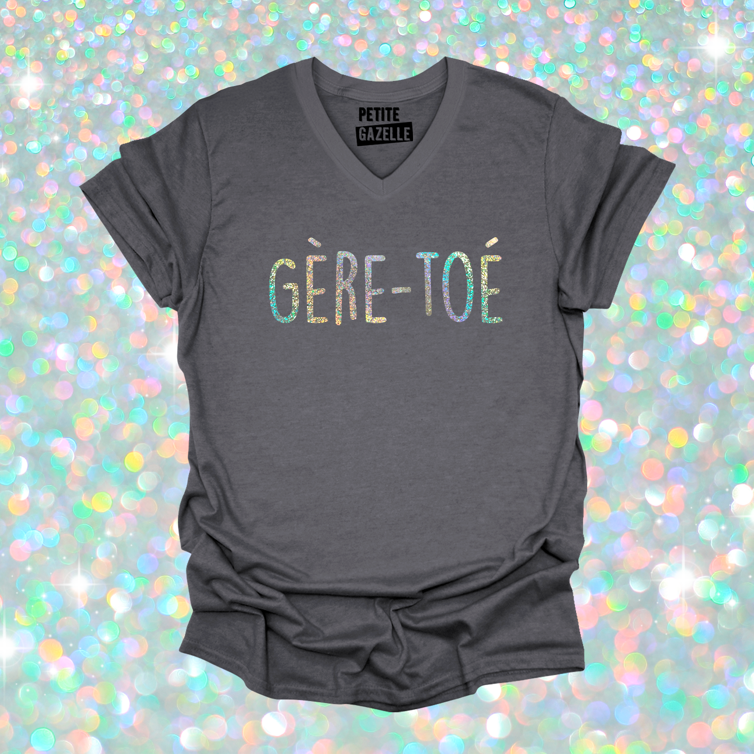 TSHIRT COL en V | Gère-toé (Holographique)