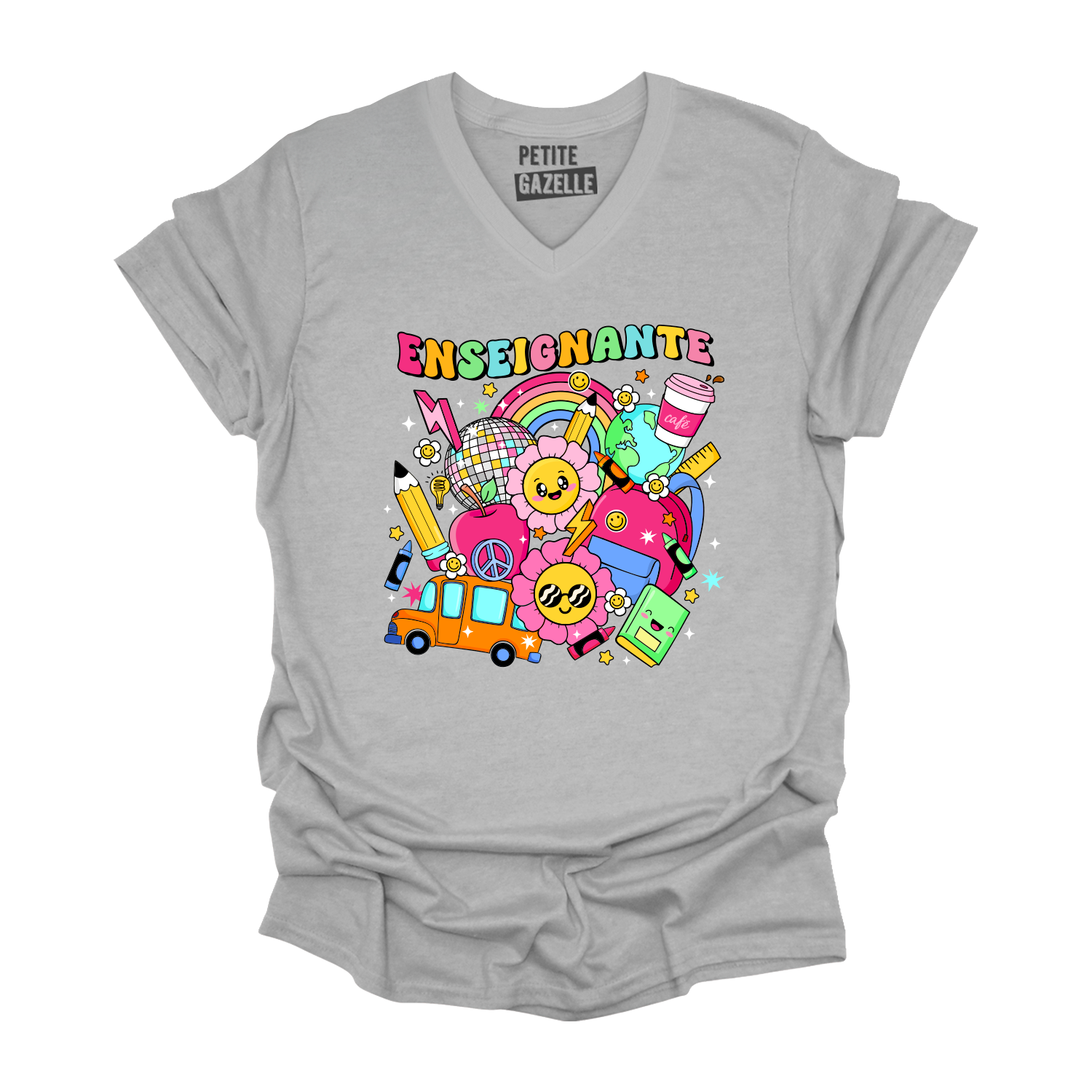TSHIRT COL en V | Enseignante Groovy