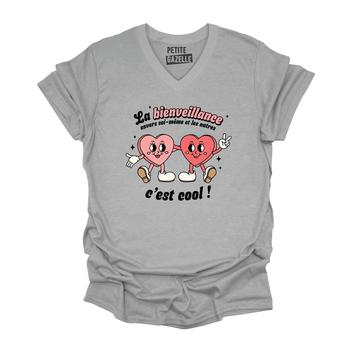 TSHIRT COL en V | La bienveillance c'est cool !