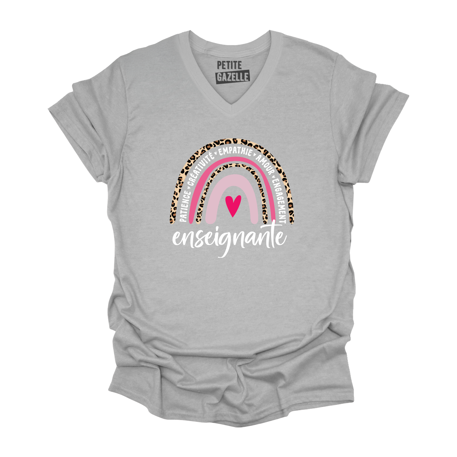 TSHIRT COL en V | Arc-en-ciel Enseignante