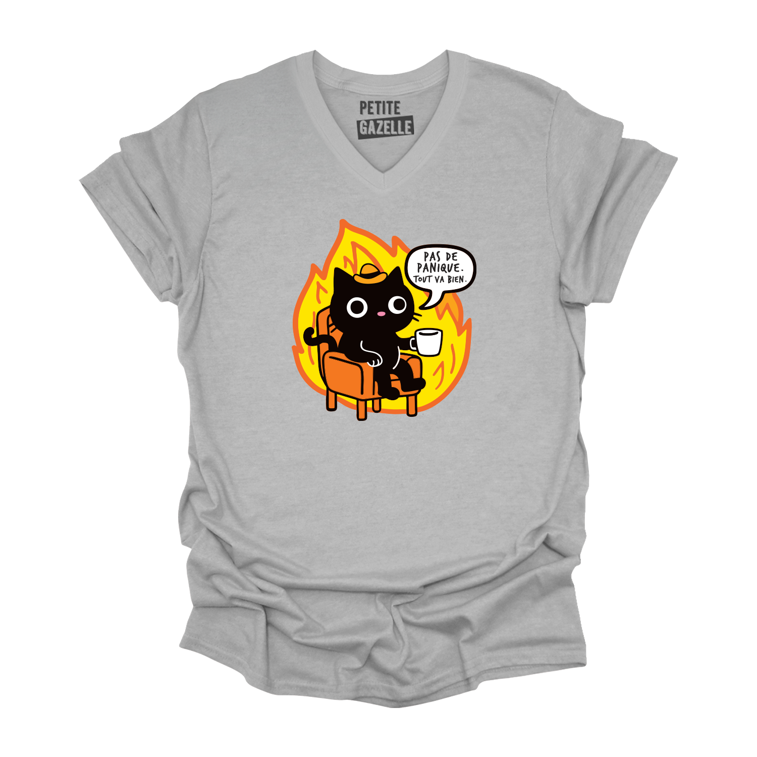 TSHIRT COL en V | Pas de panique, tout va bien.