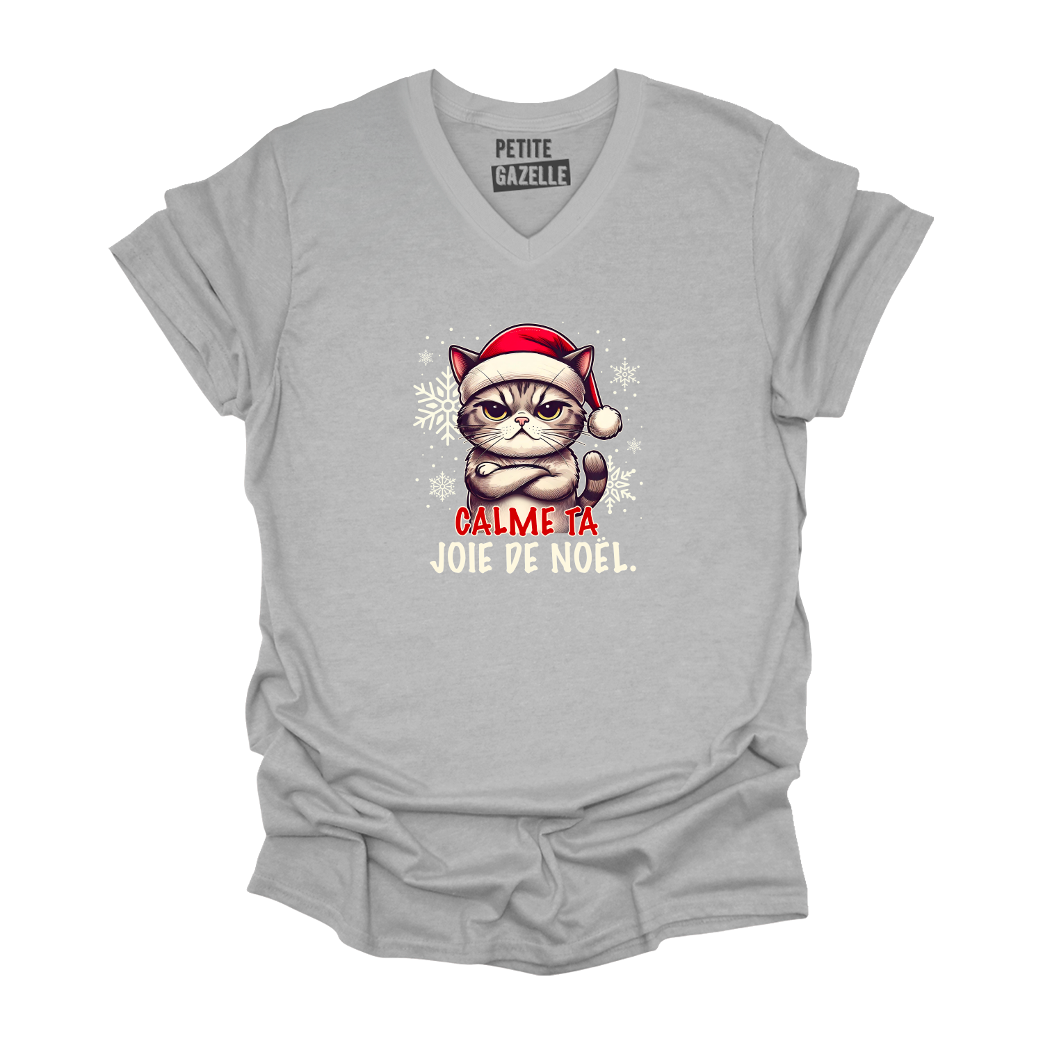 TSHIRT COL en V | Calme ta joie de Noël