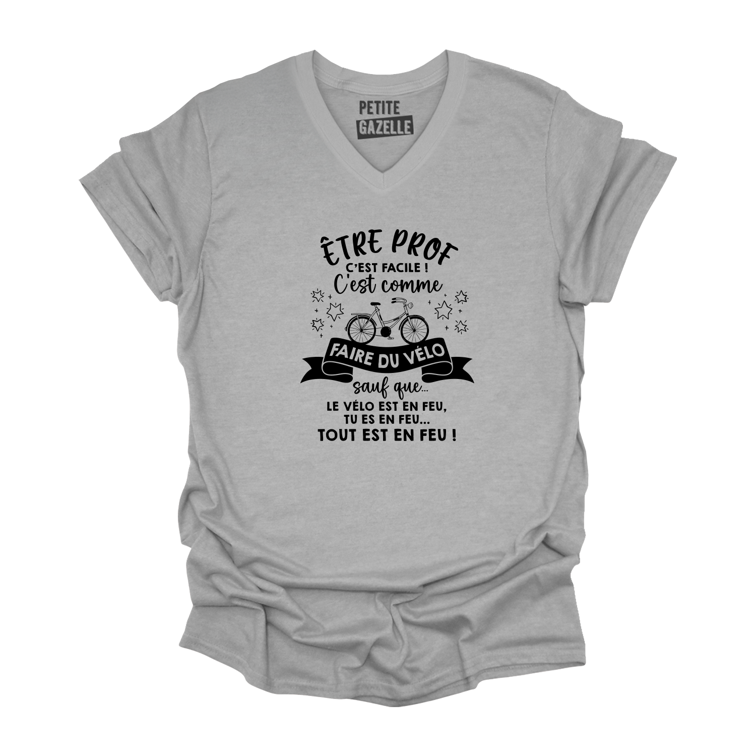 TSHIRT COL en V | Être prof, c'est comme faire du vélo