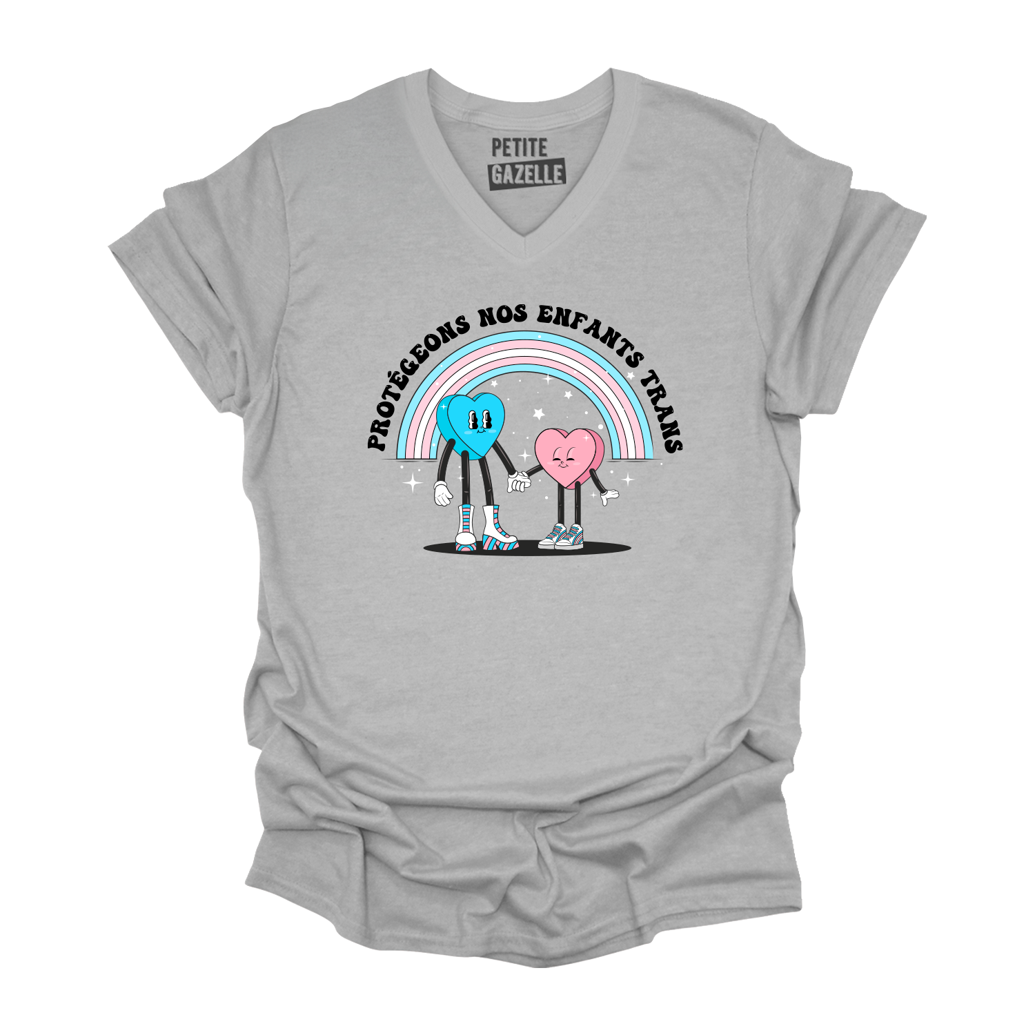 TSHIRT COL en V | Protégeons nos enfants trans