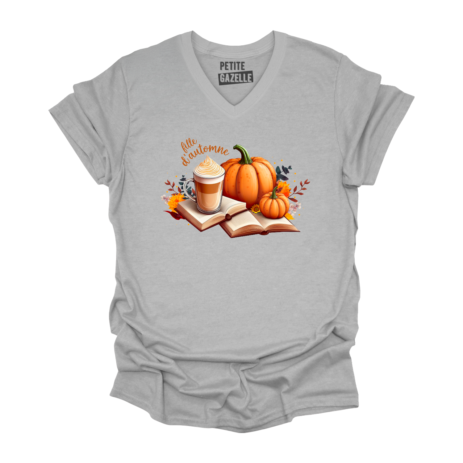 TSHIRT COL en V | Citrouille & Livres