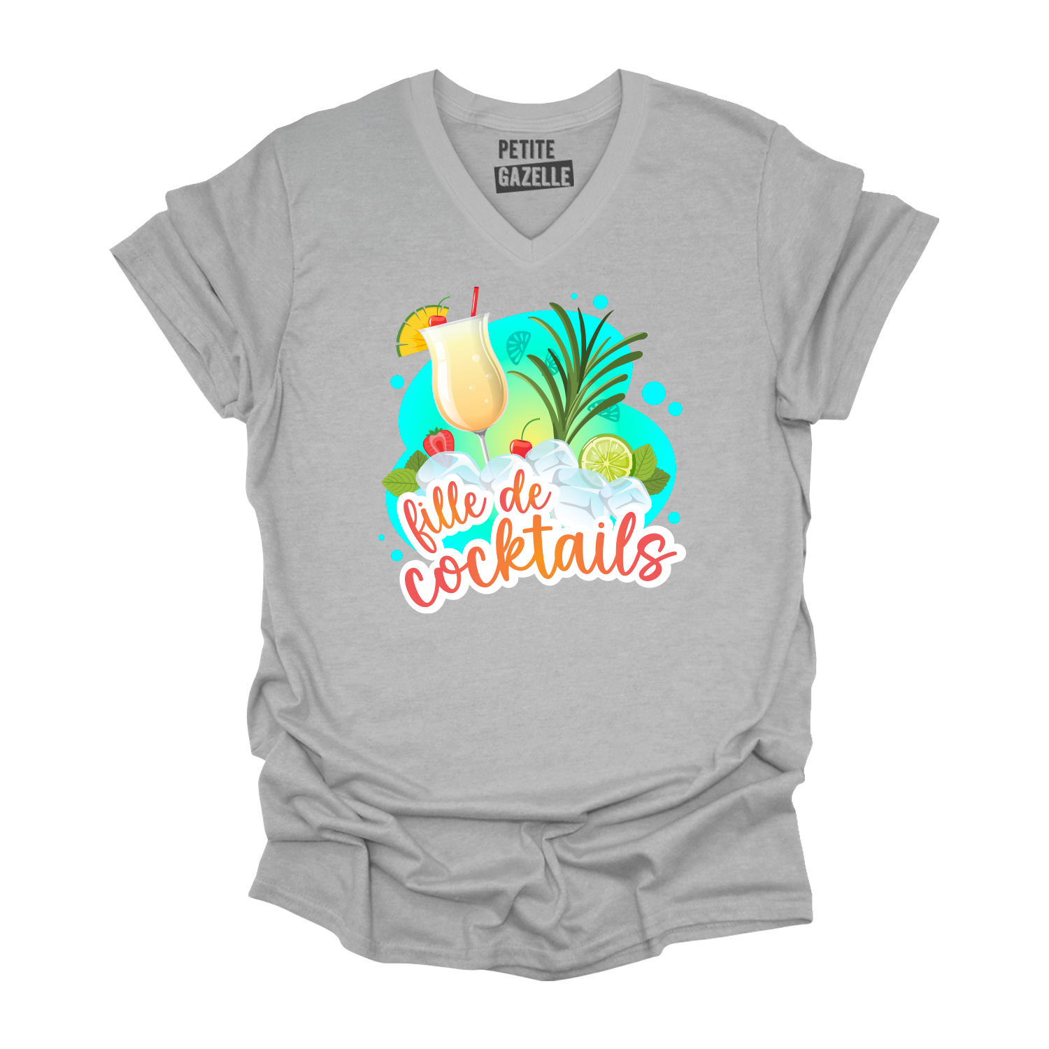 TSHIRT COL en V | Fille de cocktails
