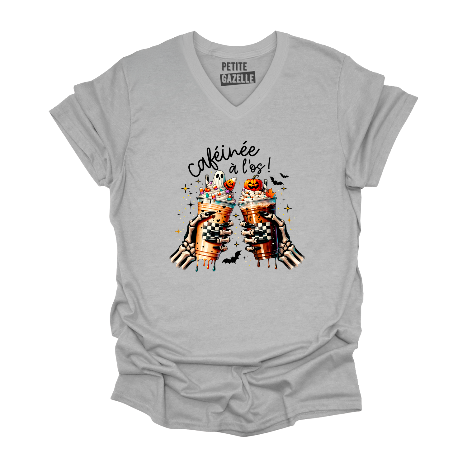 TSHIRT COL en V | Caféinée à l'os