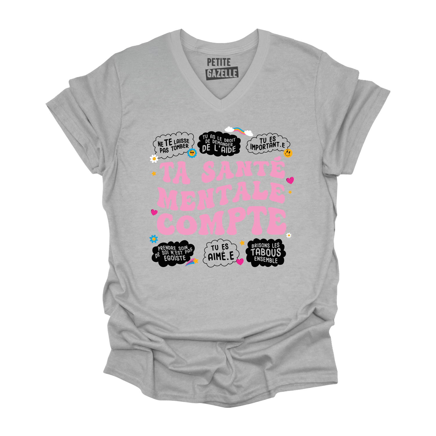 TSHIRT COL en V | Ta santé mentale compte