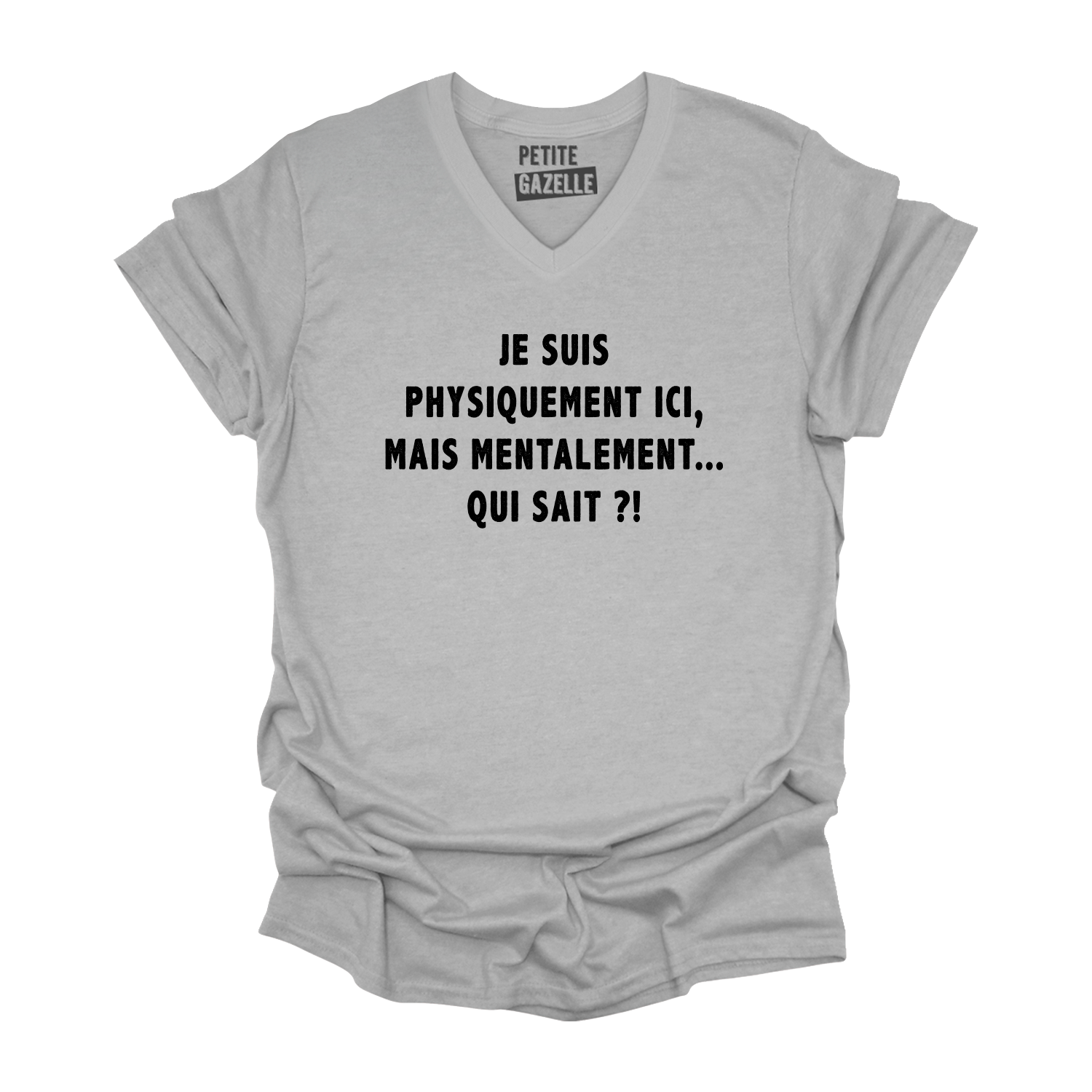 TSHIRT COL en V | Je suis physiquement ici
