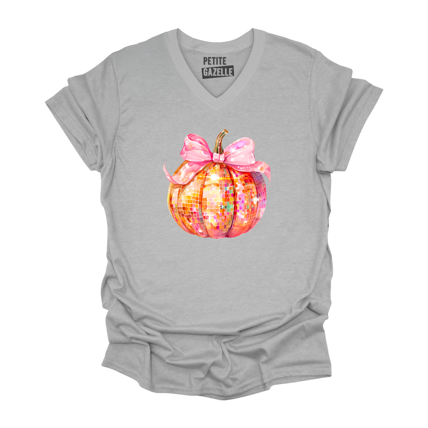 TSHIRT COL en V | Disco Citrouille