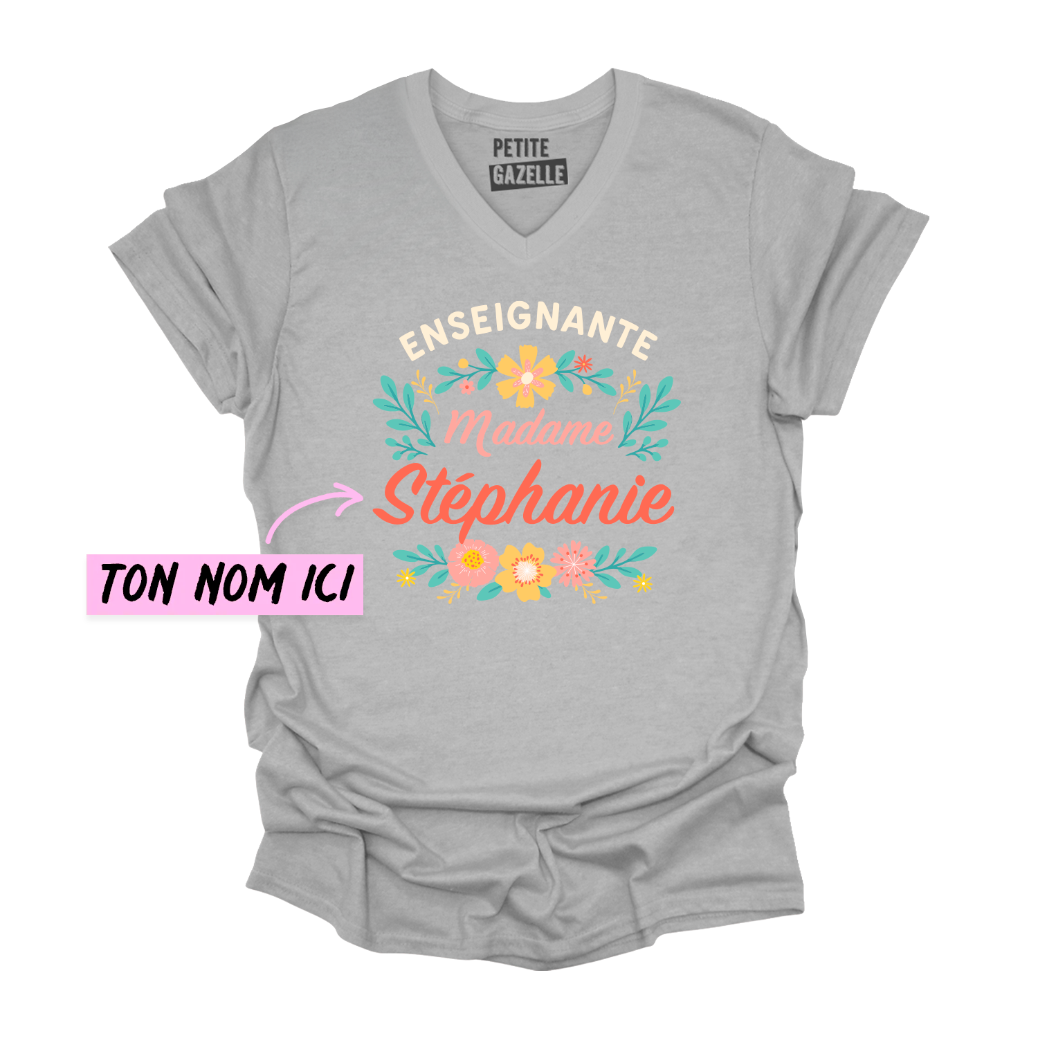 TSHIRT COL en V | Madame Fleurs