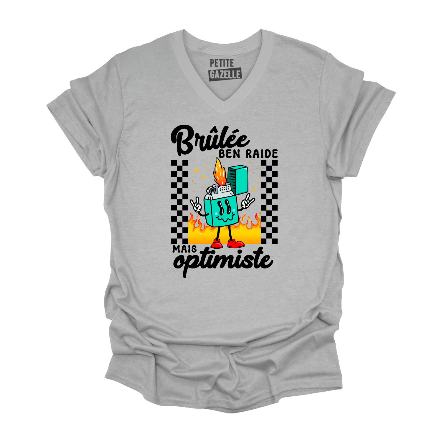TSHIRT COL en V | Brûlée ben raide