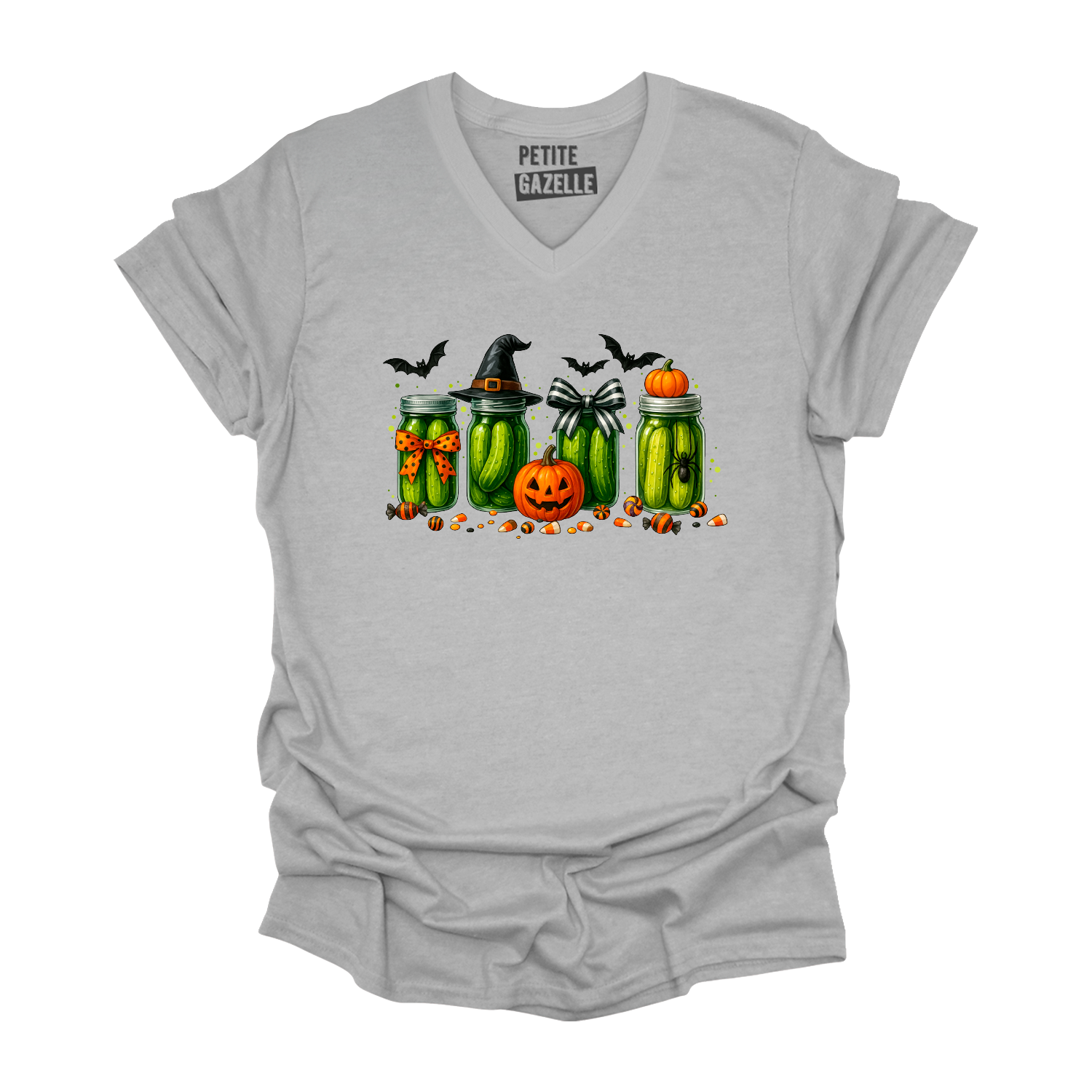 TSHIRT COL en V | Cornichons d'Halloween