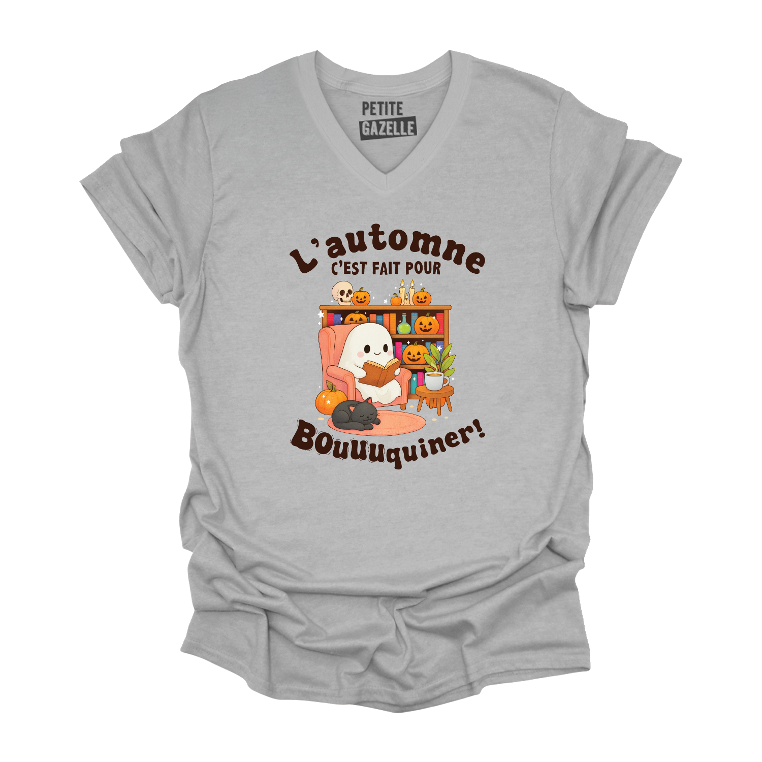 TSHIRT COL en V | L'automne c'est fait pour bouquiner !