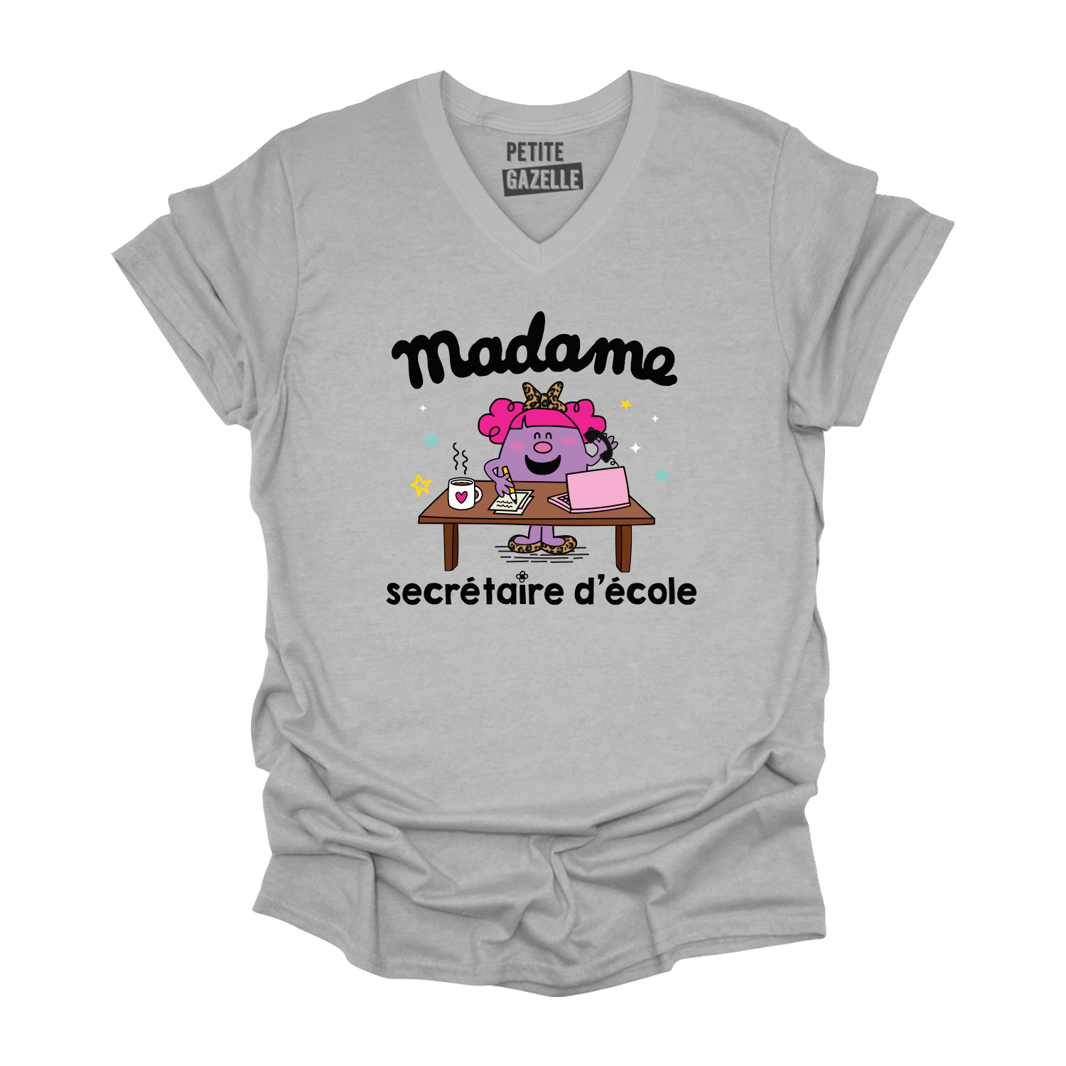 TSHIRT COL en V | Little miss secrétaire