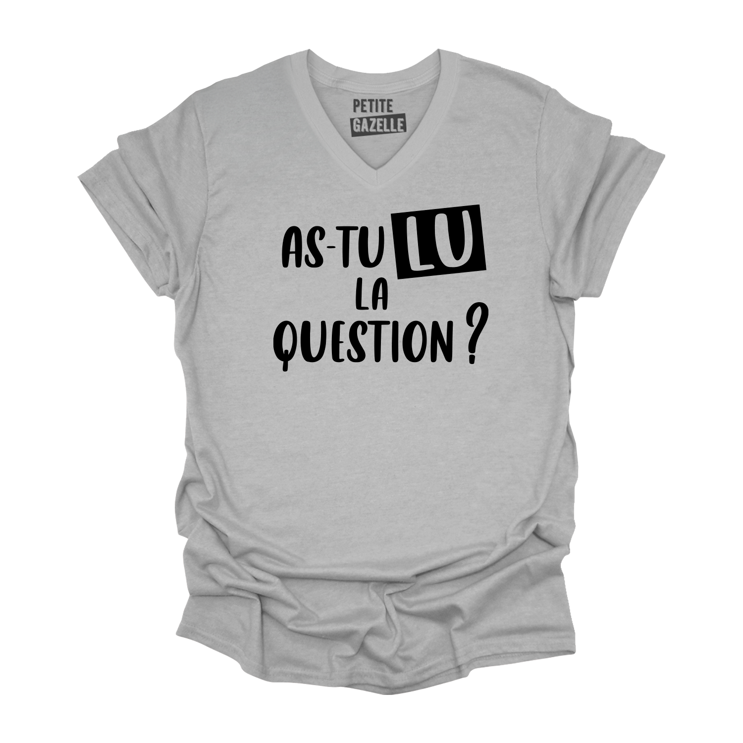 TSHIRT COL en V | As-tu lu la question ?