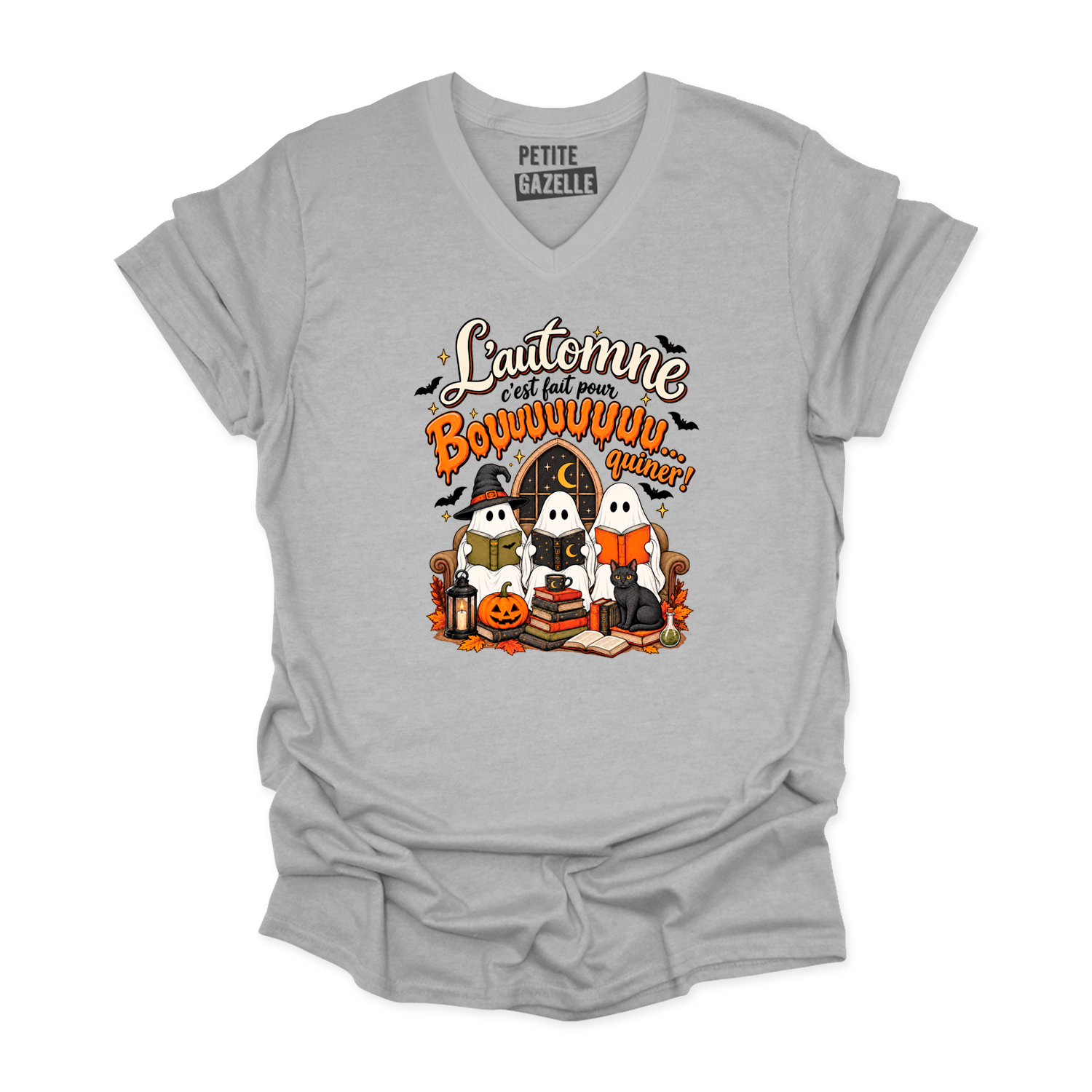 TSHIRT COL en V | L'automne c'est fait pour bouquiner !