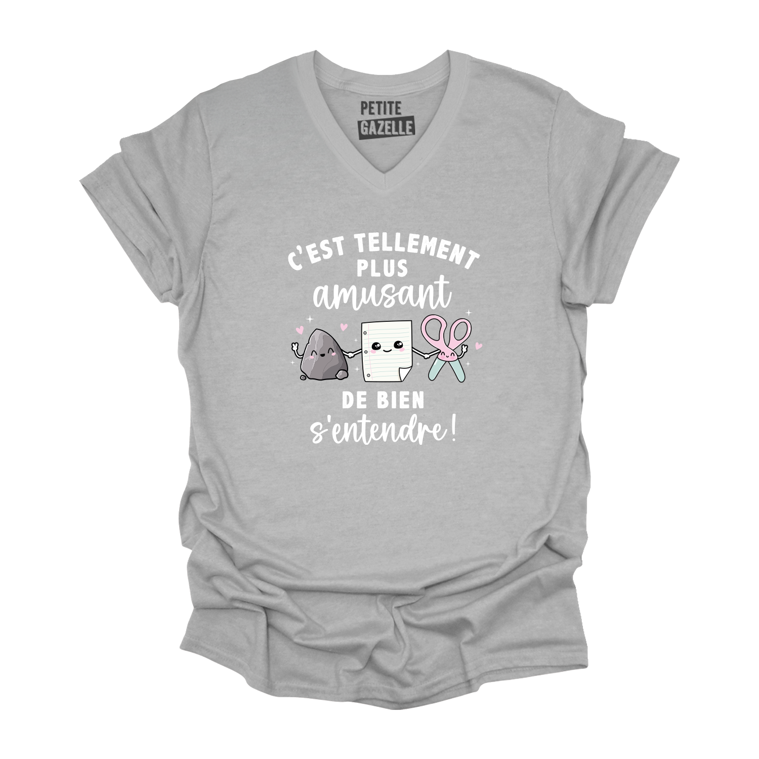 TSHIRT COL en V | C'est tellement plus amusant de bien s'entendre