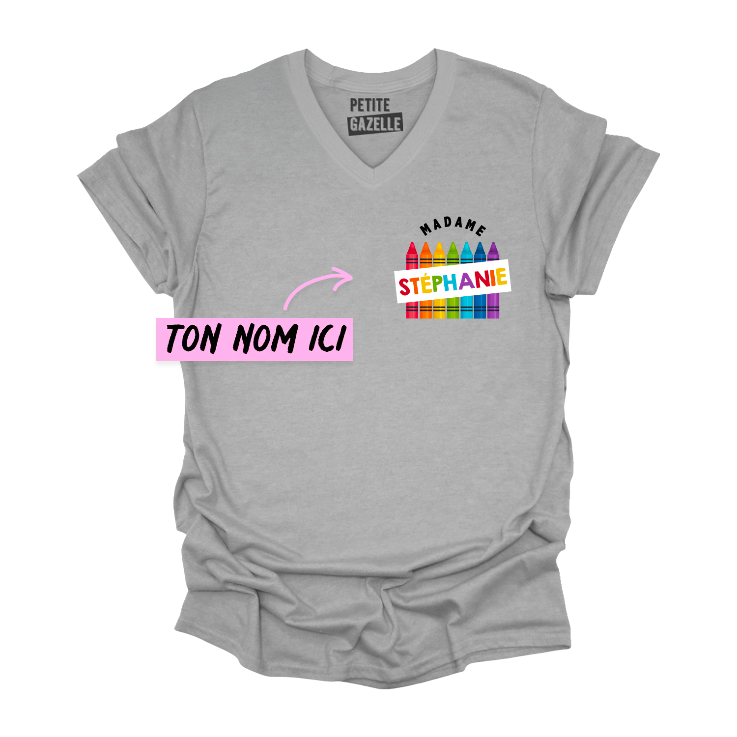TSHIRT COL en V | Madame Crayons