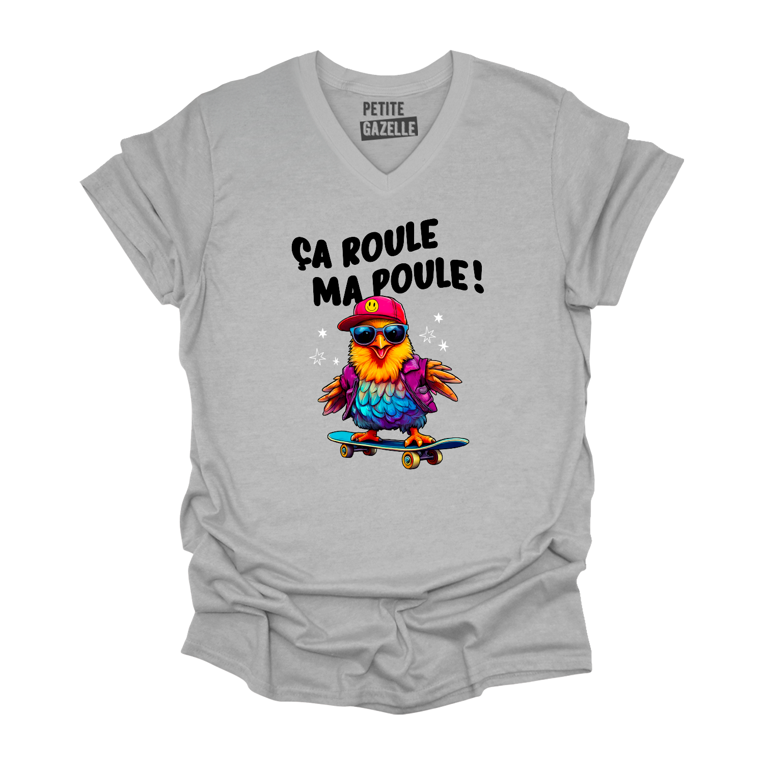 TSHIRT COL en V | Ça roule ma poule !