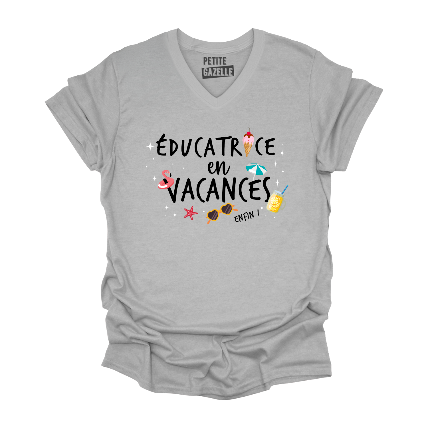 TSHIRT COL en V | Éducatrice en vacances, enfin !