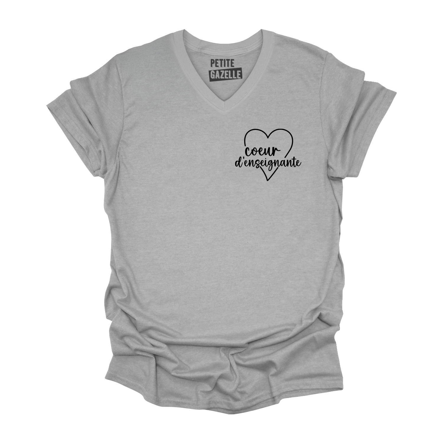 TSHIRT COL en V | Coeur d'enseignante