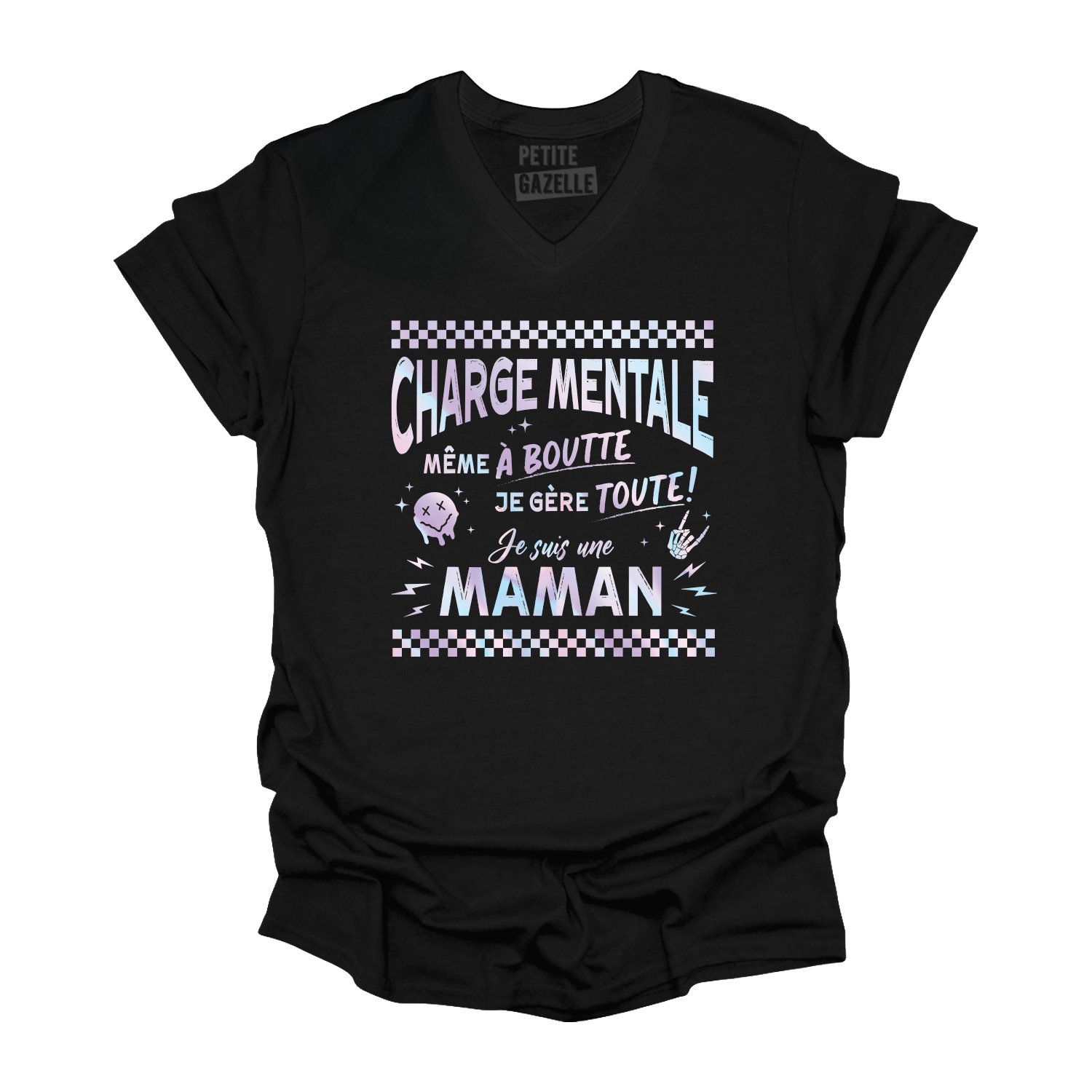 TSHIRT COL en V | Même à boutte