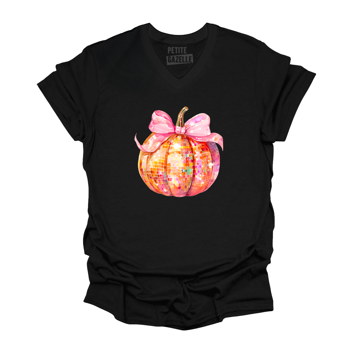 TSHIRT COL en V | Disco Citrouille