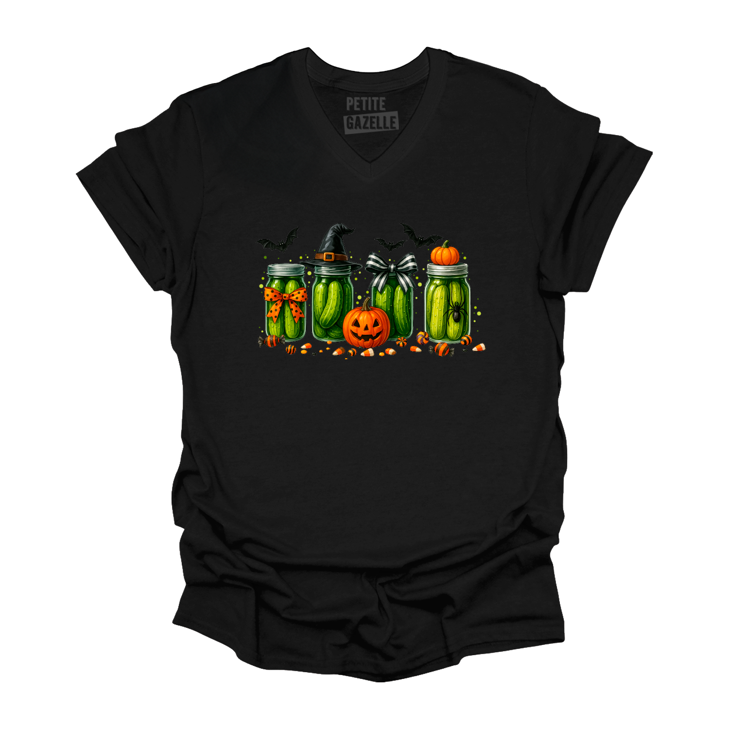 TSHIRT COL en V | Cornichons d'Halloween