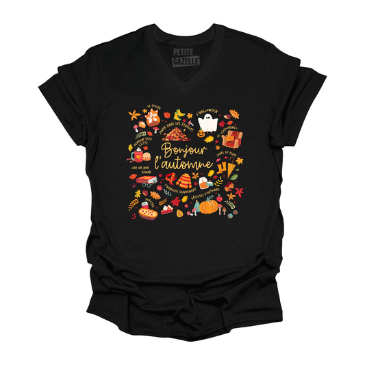 TSHIRT COL en V | Bonjour l'automne
