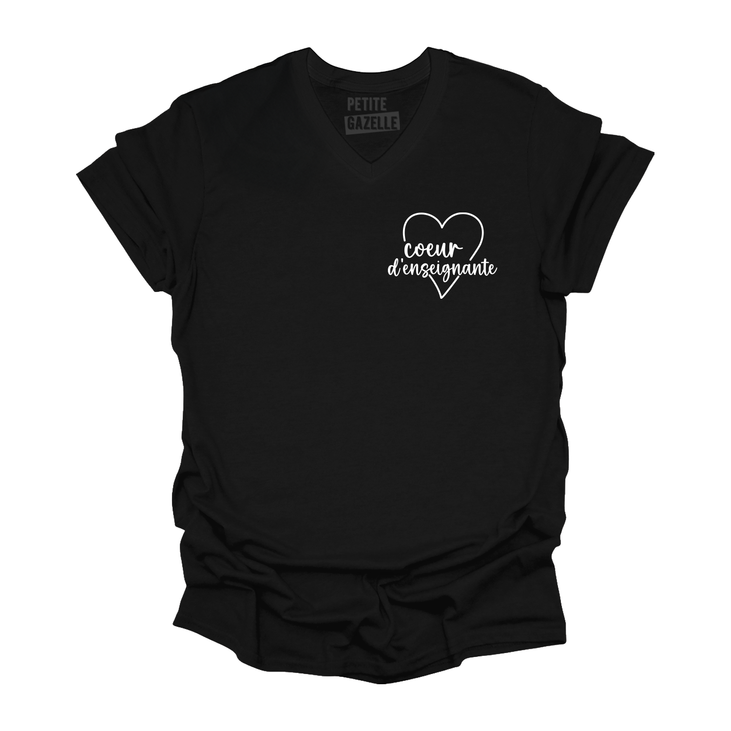 TSHIRT COL en V | Coeur d'enseignante