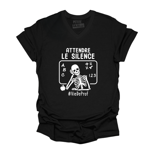 TSHIRT COL en V | Attendre le silence