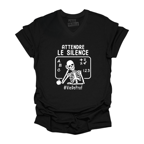 TSHIRT COL en V | Attendre le silence