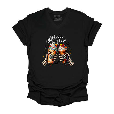 TSHIRT COL en V | Caféinée à l'os