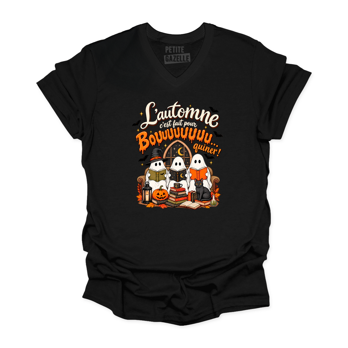 TSHIRT COL en V | L'automne c'est fait pour bouquiner !
