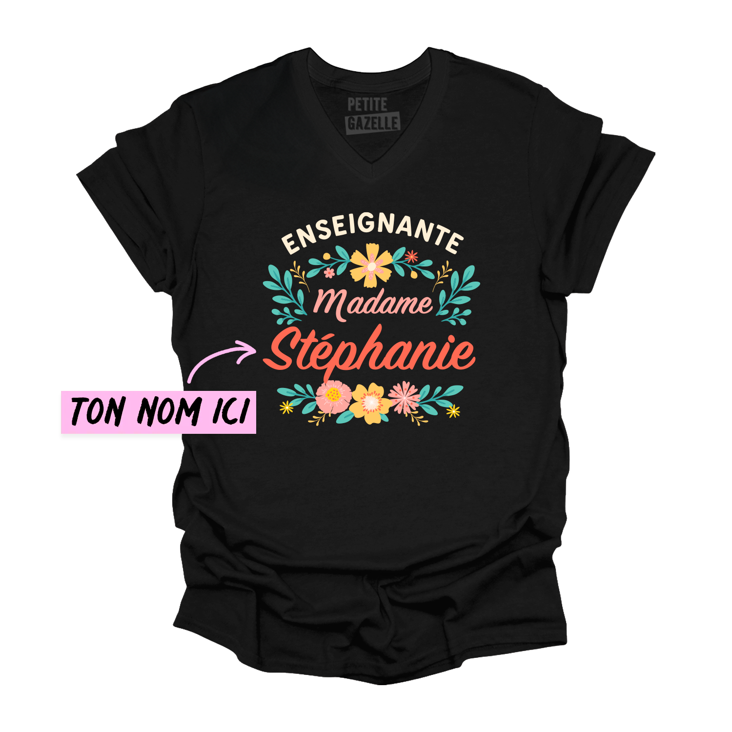 TSHIRT COL en V | Madame Fleurs