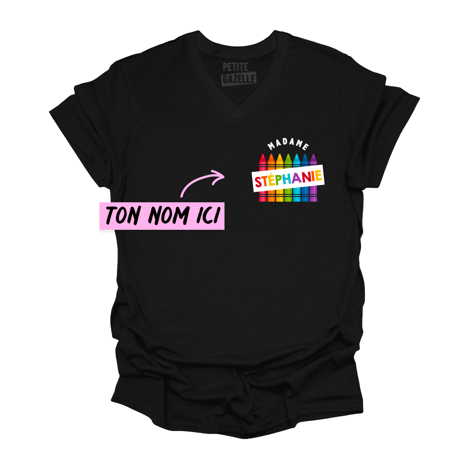 TSHIRT COL en V | Madame Crayons