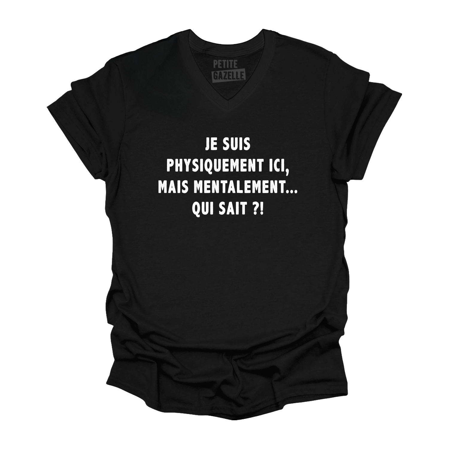 TSHIRT COL en V | Je suis physiquement ici