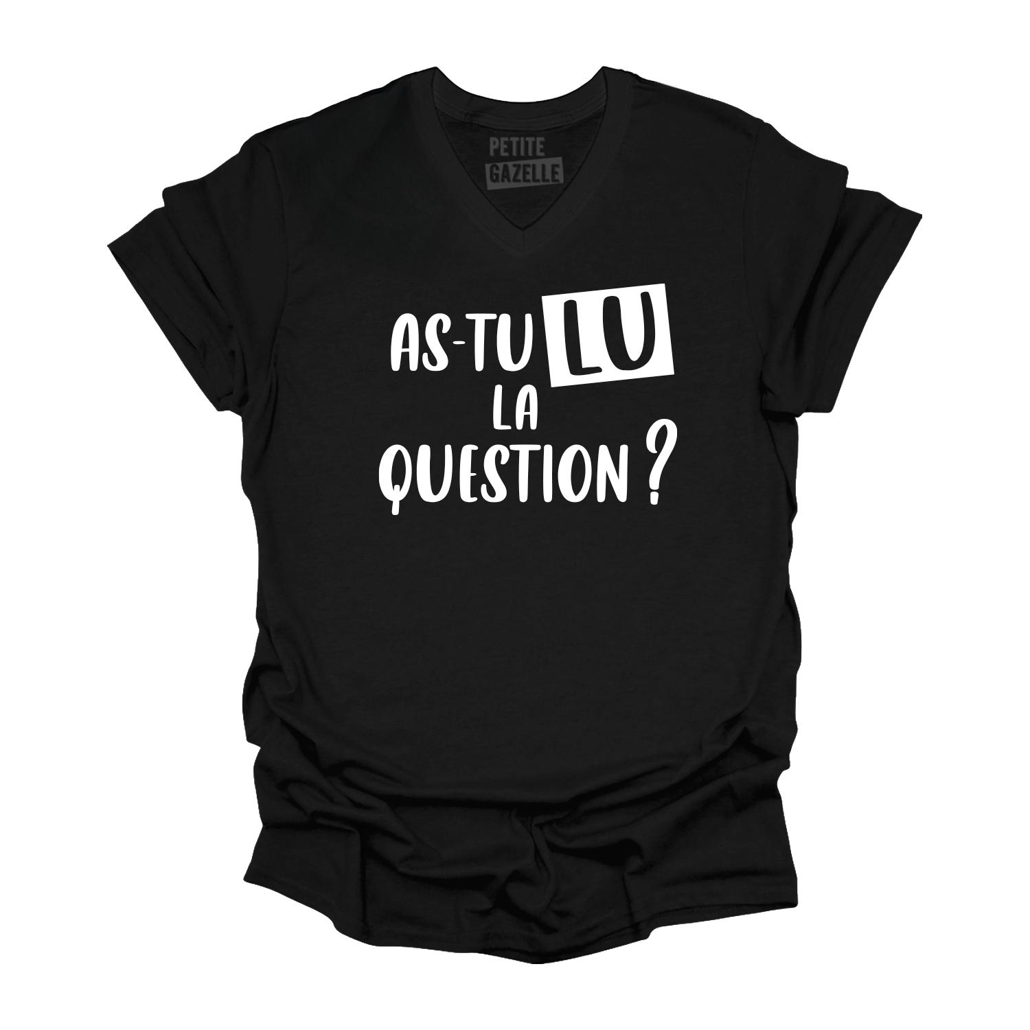 TSHIRT COL en V | As-tu lu la question ?