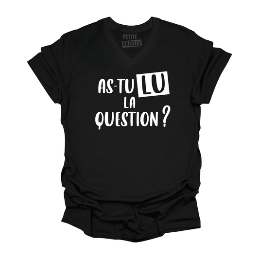 TSHIRT COL en V | As-tu lu la question ?