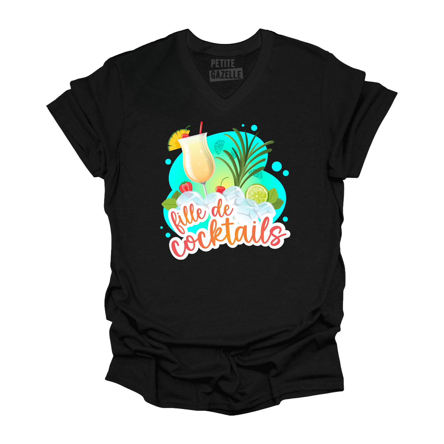 TSHIRT COL en V | Fille de cocktails