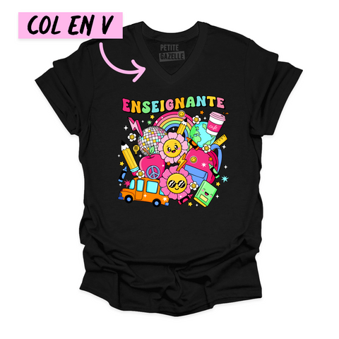 TSHIRT COL en V | Enseignante Groovy