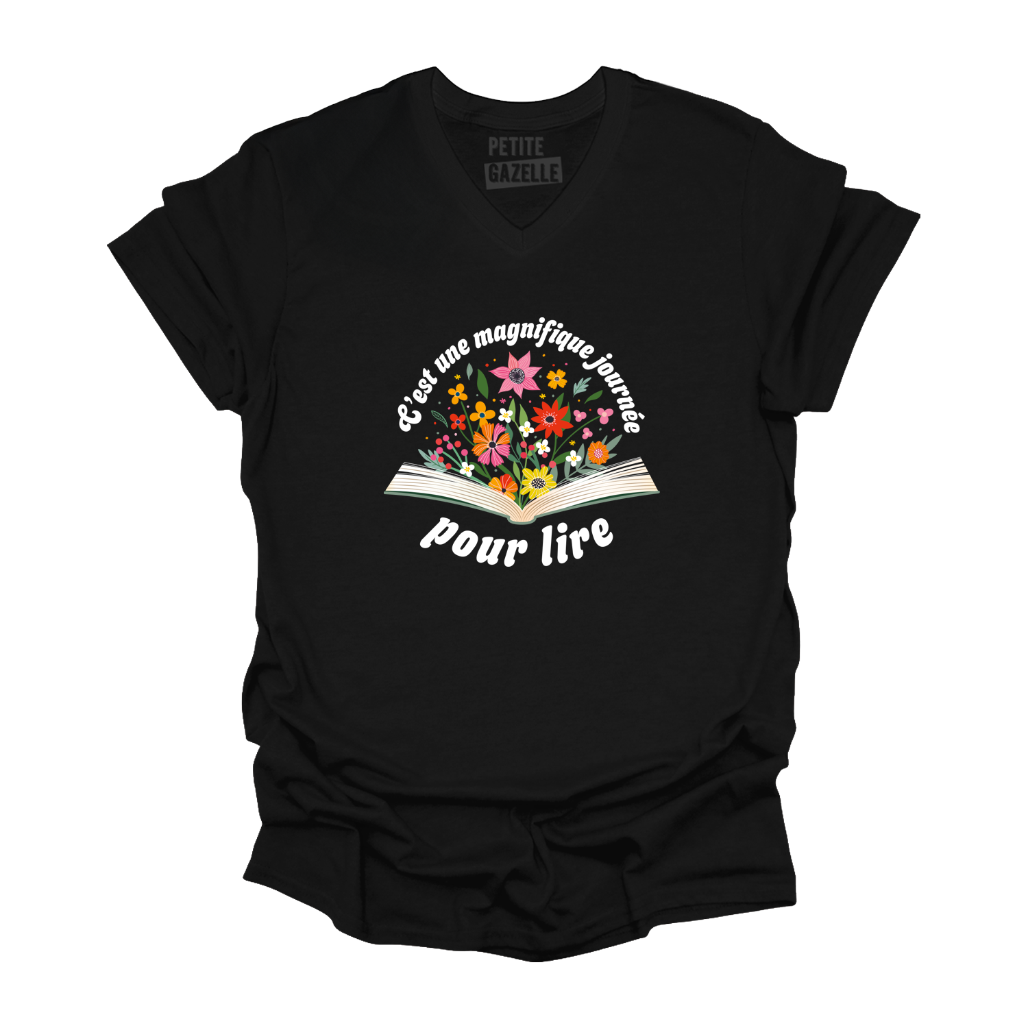TSHIRT COL en V | C'est une magnifique journée pour lire