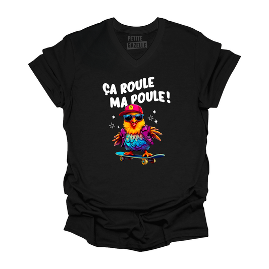 TSHIRT COL en V | Ça roule ma poule !