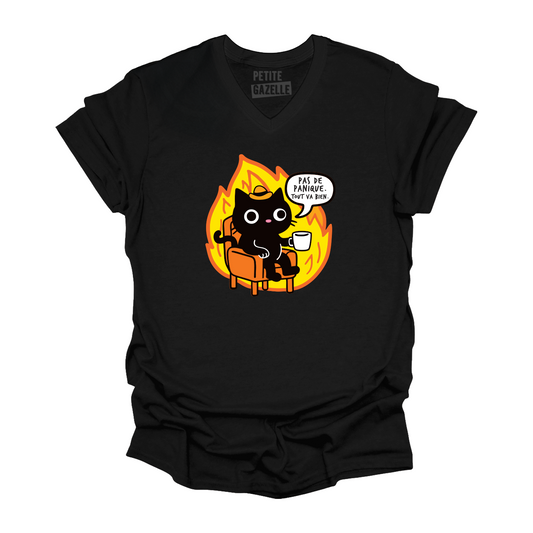TSHIRT COL en V | Pas de panique, tout va bien.