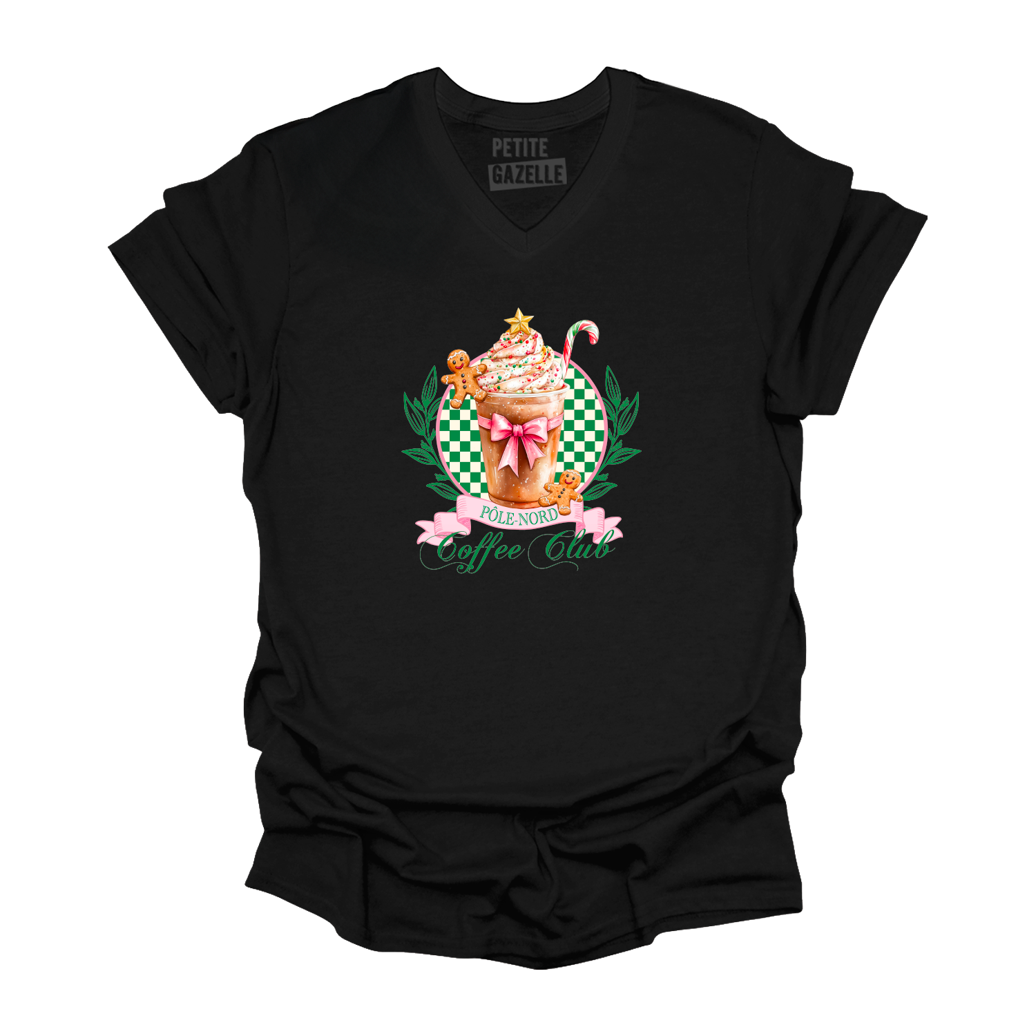 TSHIRT COL en V | Pôle-Nord Coffee Club