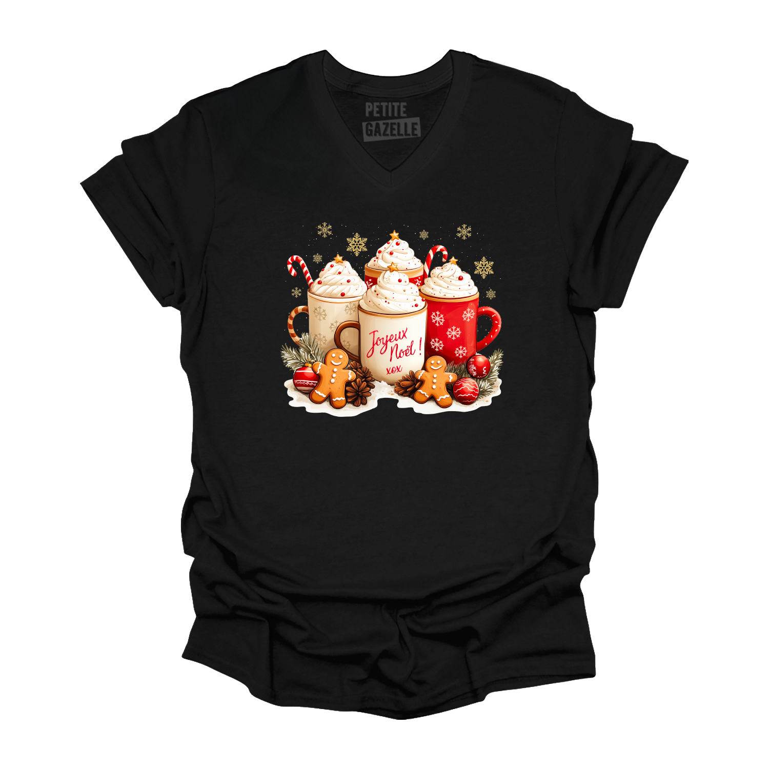 TSHIRT COL en V | Chocolats chauds & Joyeux Noël !