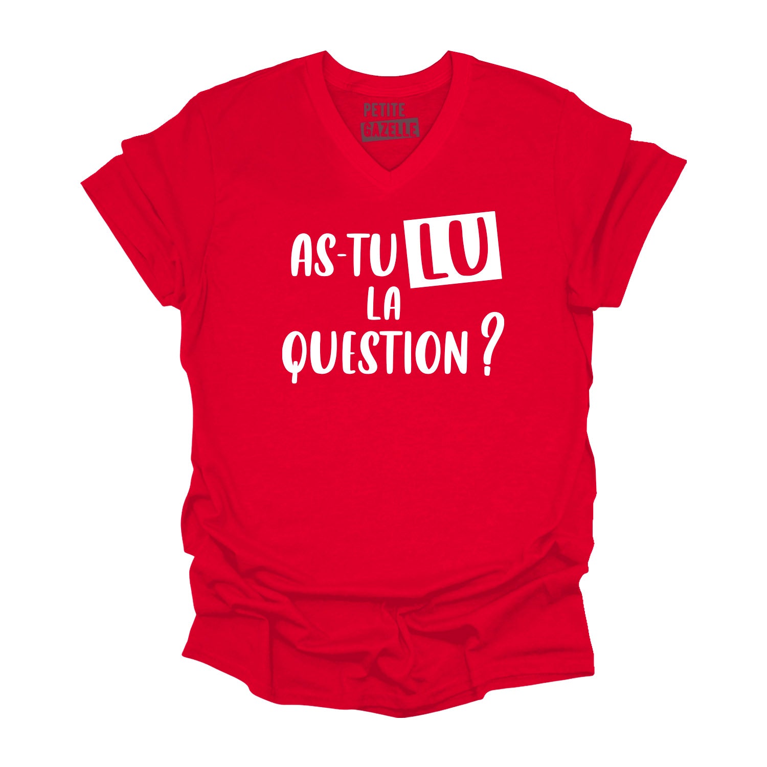 TSHIRT COL en V | As-tu lu la question ?